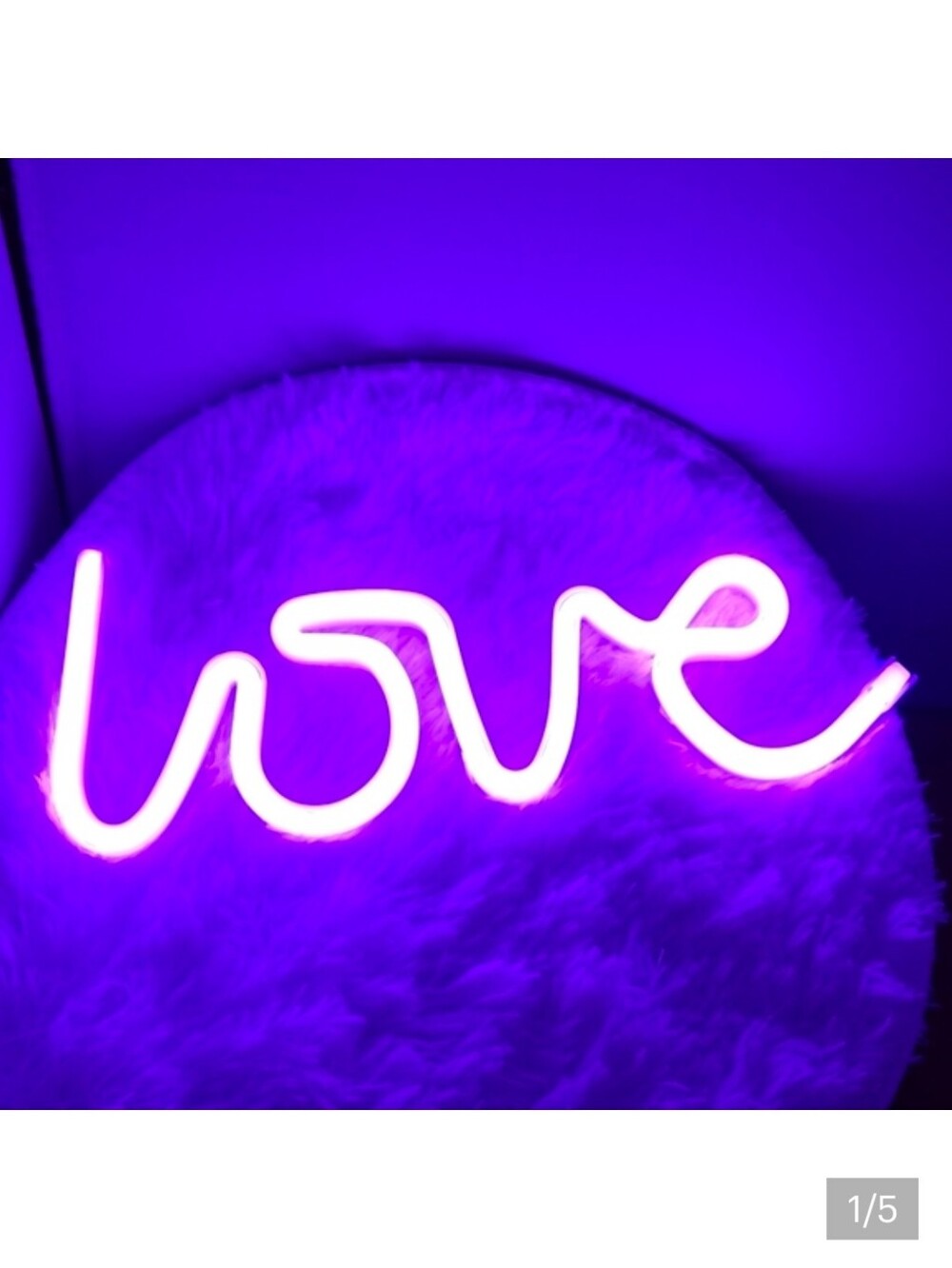 UO Purple Neon LOVE LED Wall Sign Urban Outfitters Romantic Decor Valentine Gift